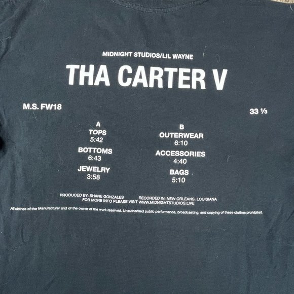 Lil Wayne x Midnight Studio Tha Carter V Hi Mom T Shirt Black Rap Hip Hop SS  L - Picture 3 of 4